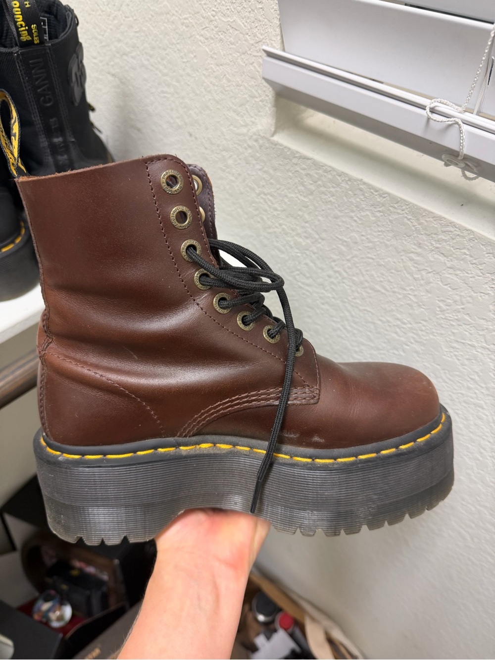 Dr. Martens Brown Quad Platform Boots - Picture 3 of 4
